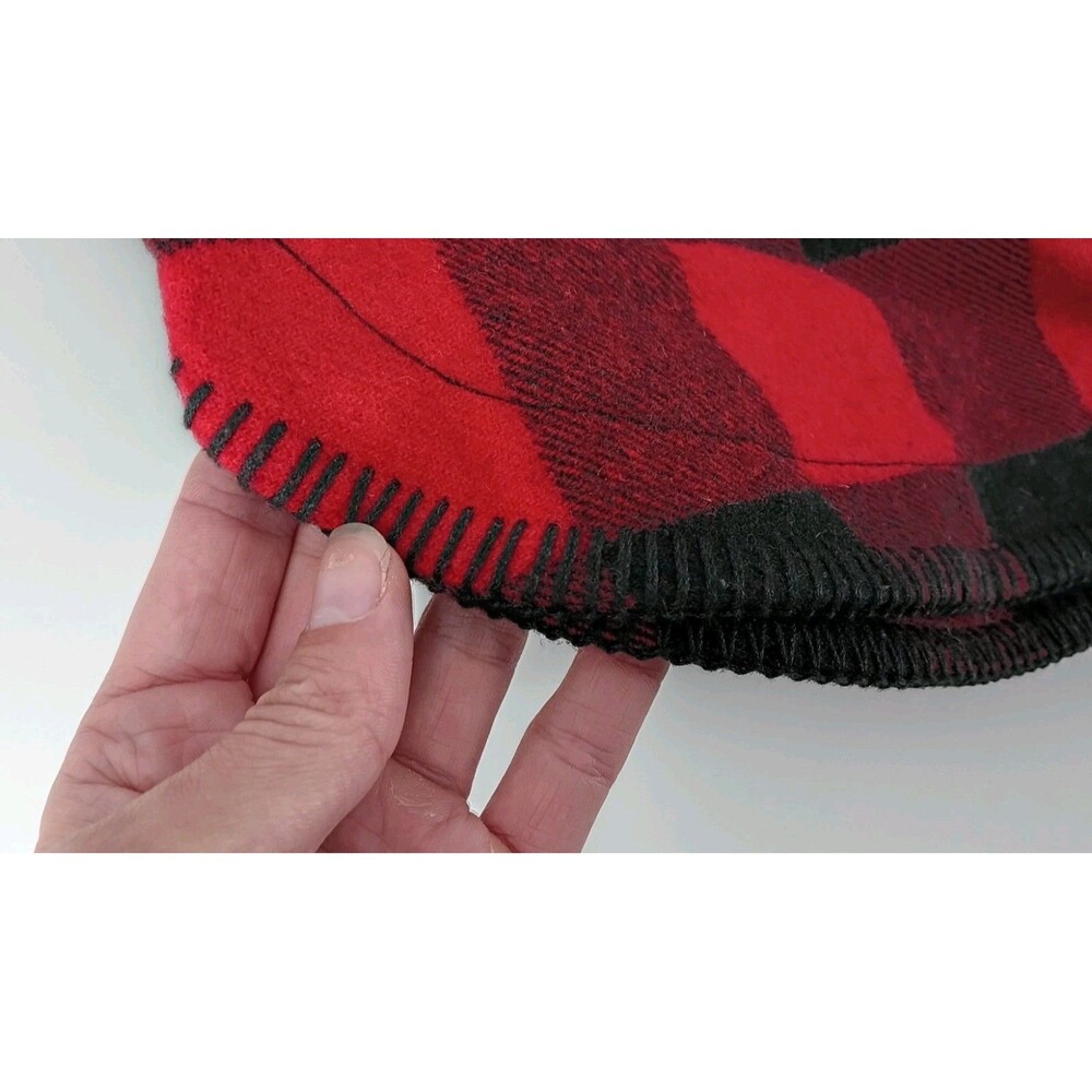 Buffalo Plaid Wool Blend Mini Skirt Red Black Lined Pleated Cabincore Size 10 - Picture 11 of 12